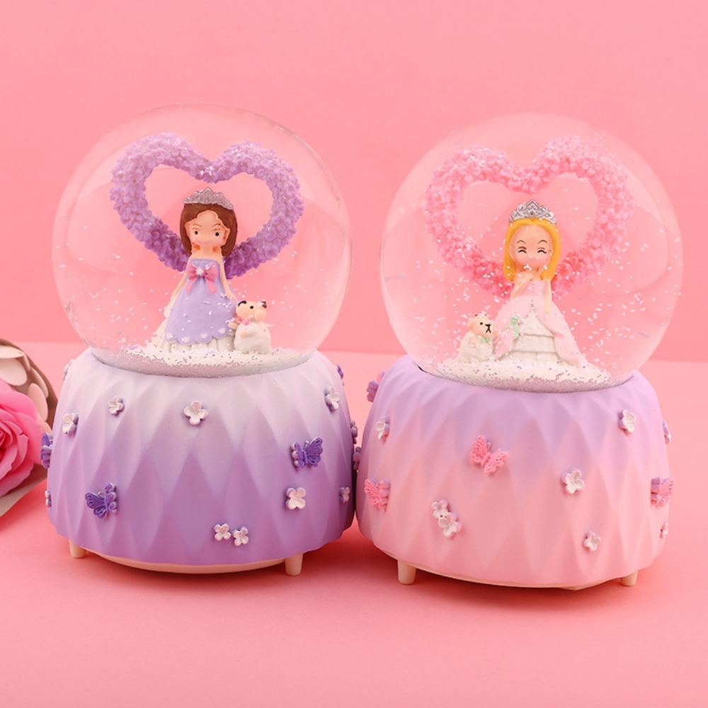 Princess Floral Musical Snowglobe Box